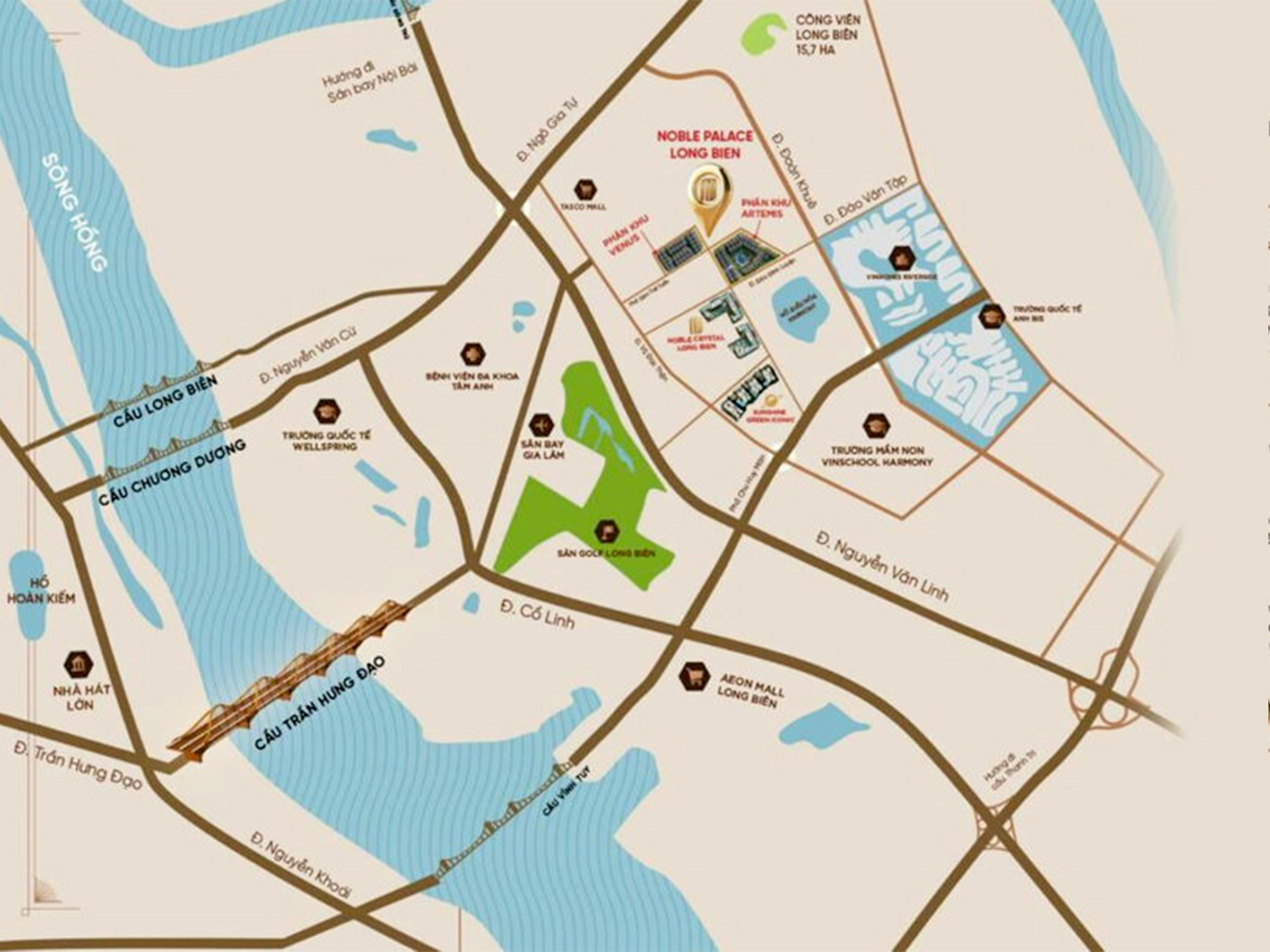 vị trí dự án noble palace long biên